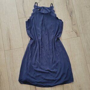 I.N. San Francisco Blue Scalloped Mini Dress